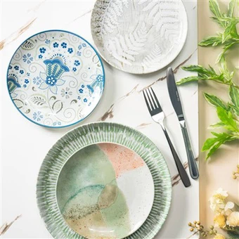 Geometrisches Kunst-Geschirrset mit 3D-Digitaldruck