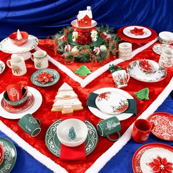 Winter-Weihnachtsstern-Geschirrset-Kollektion